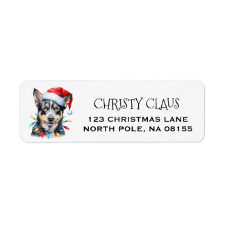 Personlig australian cattle dog jul returadress etikett
