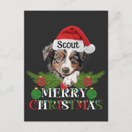Personlig Australian shepherd God jul Helg Vykort