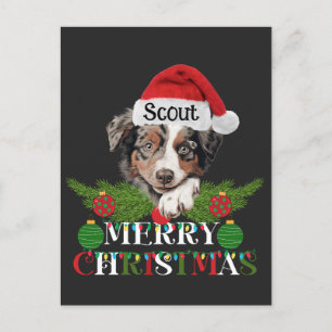 Personlig Australian shepherd God jul Helg Vykort