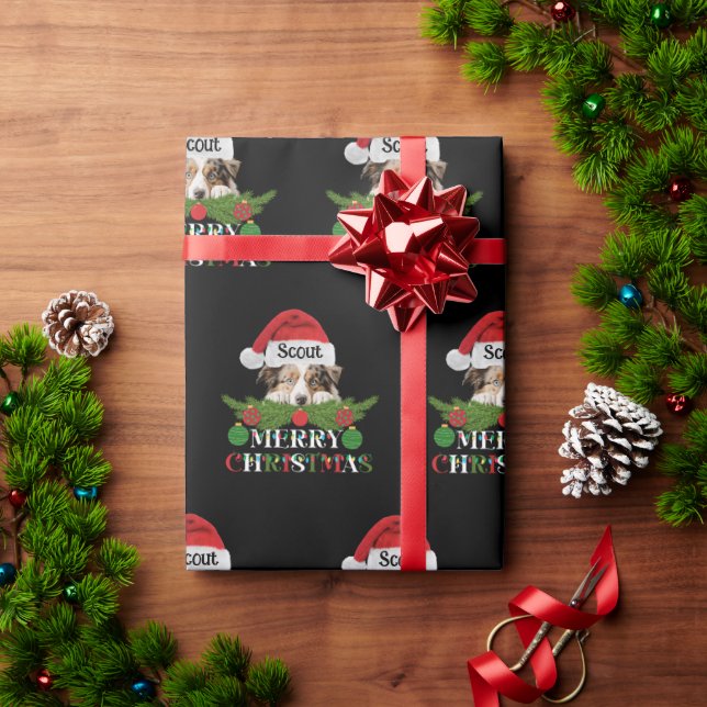 Personlig Australian shepherd God jul Presentpapper (Julgåva)