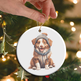 Personlig Australian shepherd Hund Art Julgransprydnad Keramik