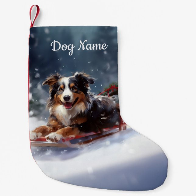 Personlig Australian shepherd jul Liten Julstrumpa (Framsidan)