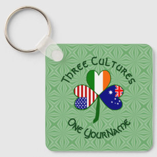 Personlig Australien Irland USA Shamrock Nyckelring