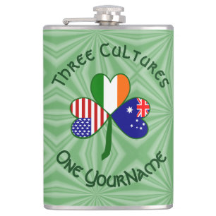 Personlig Australien Irland USA Shamrock Stor Fickplunta