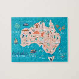 Personlig Australien Karta Jigszawa Puzzle för bar Pussel