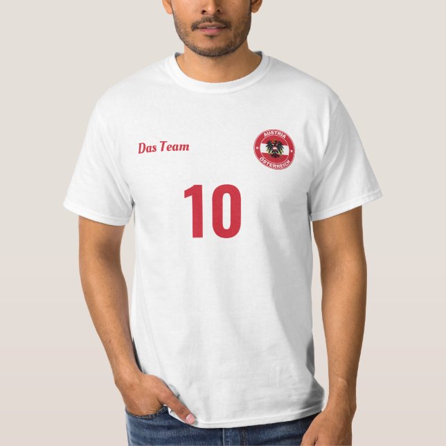 Personlig Austria National Team Jersey T Shirt (Framsida)