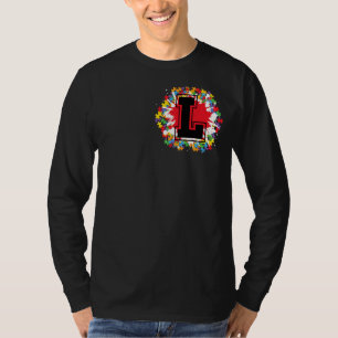 Personlig Autism Awareness Initial L Brev Mon T Shirt