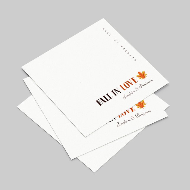 Personlig Autumn Elegance Bröllop Napkins Pappersservett (Autumn Love Customized Elegant Design Fall Wedding Napkins)