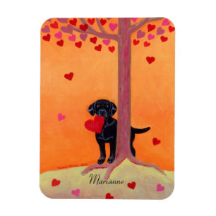 Personlig Autumn Färg Black Labrador Magnet