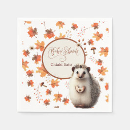 Personlig Autumn Hedgehog Napkins Pappersservett