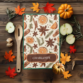 Personlig Autumn Spice Namn Kitchen Towel Kökshandduk