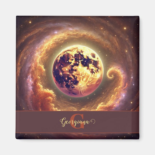 Personlig Autumnal Galaxy Harvest Måne Magnet (Framsidan)