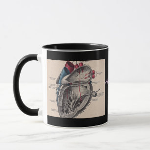 Personlig av anatomiskt hjärtdiagram vintage  mugg