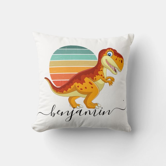 Personlig av Anpassningsbar vid dinosaur-babydusch Kudde (Framsida)