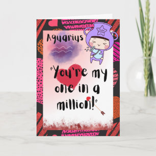 Personlig av Aquarius Zodiac-Valentineser Kort