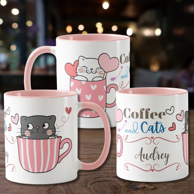 Personlig av ätliga kaffe och katter mugg (Skapare uppladdad)
