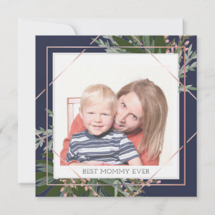 Personlig av bästa Mamma-Blommigt, foto Julkort