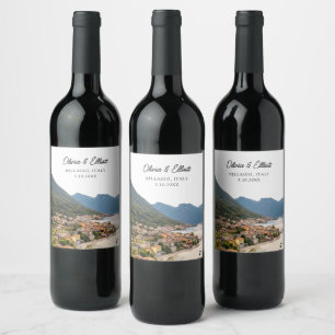 Personlig av Bellagio Wedding Favor Italien Vinflaska Etikett