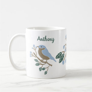 Personlig av blåbjörn och blåbär kaffemugg