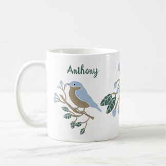 Personlig av blåbjörn och blåbär kaffemugg