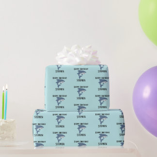 Personlig av blåhaj presentpapper