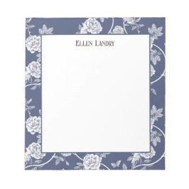 Personlig av Blommigten Navy Chinoiserie Anteckningsblock