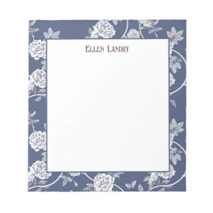 Personlig av Blommigten Navy Chinoiserie Anteckningsblock