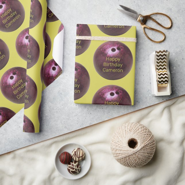 Personlig av Bowling Ball Wrapping Papper Presentpapper (Hantverk)