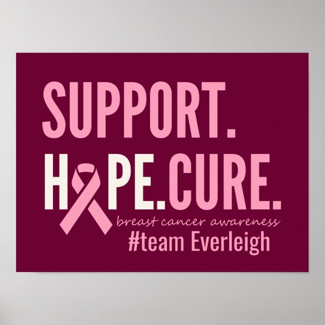 personlig av bröstcancer Anpassningsbar Poster Skr (Framsidan)
