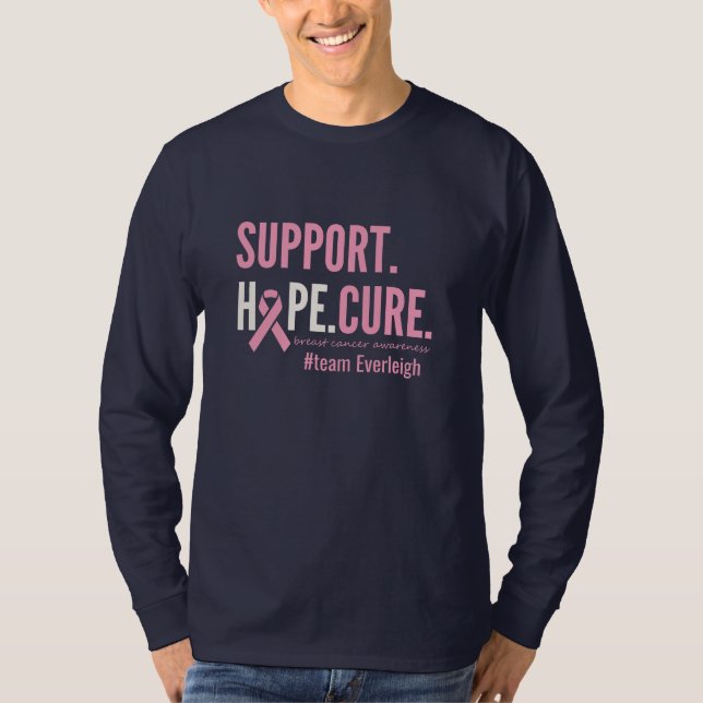 personlig av bröstcancer Långärmad T- Shirt T (Framsida)