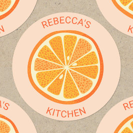 Personlig av Citrus Orange Runt Klistermärke