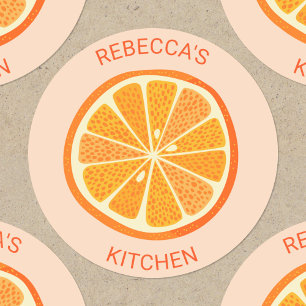 Personlig av Citrus Orange Runt Klistermärke