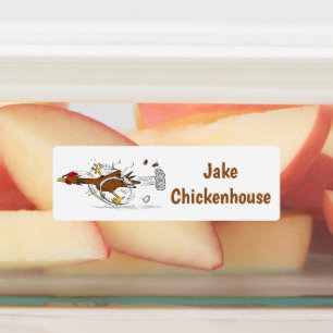 Personlig av coola-tecknad för kyckling klistermärke