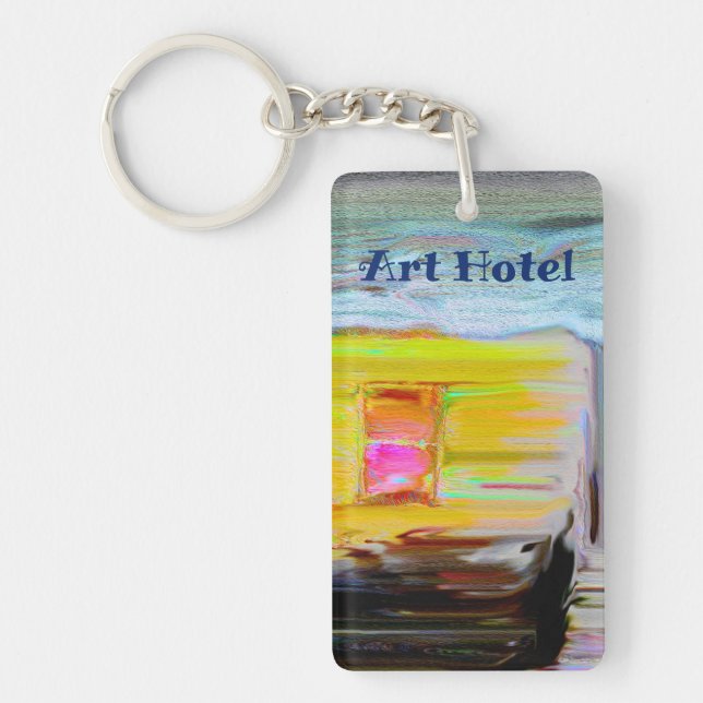 Personlig av ett muntert gult hus (Framsidan)