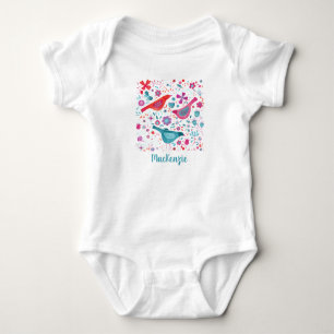 Personlig av fågel och blommor t shirt