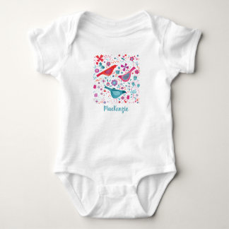 Personlig av fågel och blommor t shirt