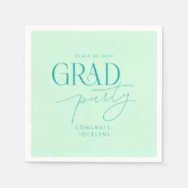 Personlig av färgad Grönt minimalistisk Grad Party Pappersservett