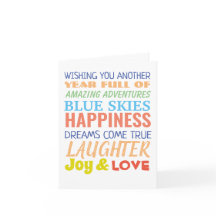 Personlig av färgad regnbåge, födelsedagsdag önske