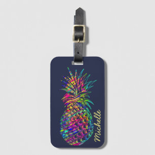 Personlig av färglöst Trendig Tropiskt ananas Bagagebricka