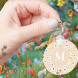 Personlig av färgstark monogram-mildrande Daisy Nyckelring