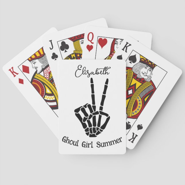 Personlig av Fredsteckenet Ghoul Girl Summer Skele Casinokort (Baksidan)