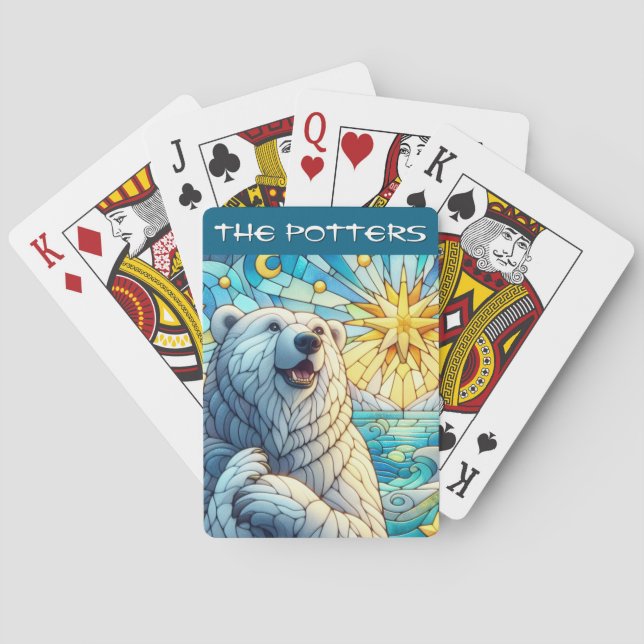 Personlig av glasskikt med fastsatt polar casinokort (Baksidan)