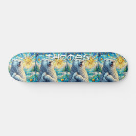 Personlig av glasskikt med fastsatt polar mini skateboard bräda 18,5 cm