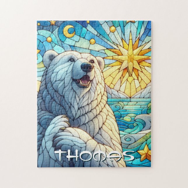 Personlig av glasskikt med fastsatt polar pussel (Vertikal)