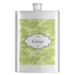 Personlig av grönt Camo Design- Fickplunta