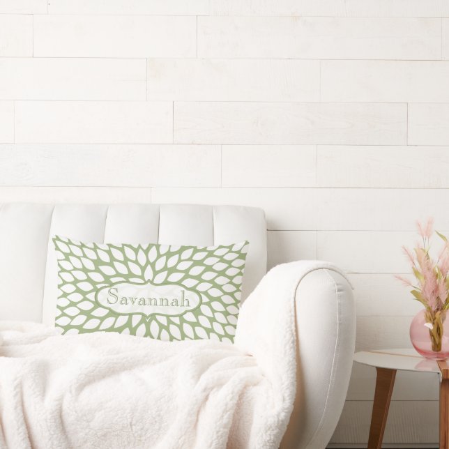 Personlig av Grönten för stjärna, underkant, blomm Lumbarkudde (Soffa)