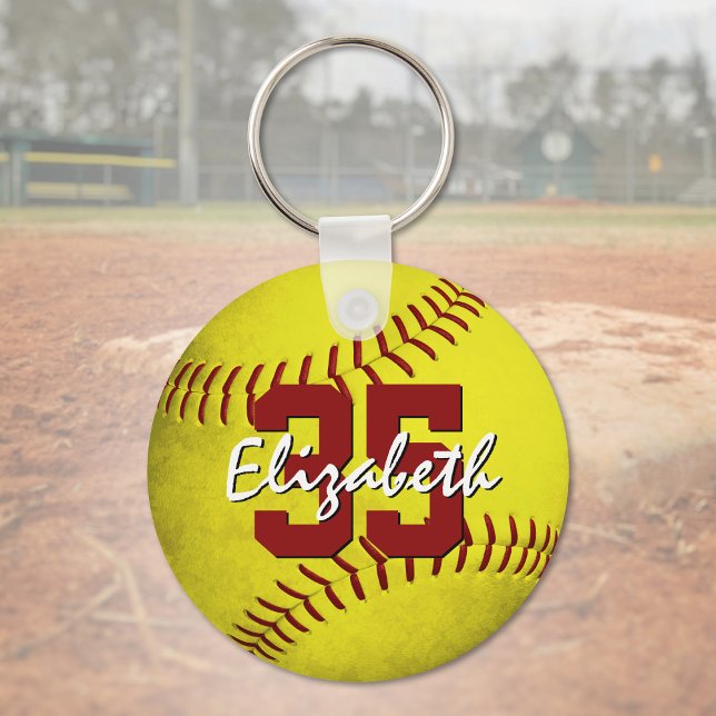 personlig av grova gulter för softball-flickor nyckelring (Skapare uppladdad)