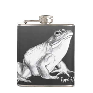 Personlig av grovkolv Bull Frog Art Dryckkolv Fickplunta