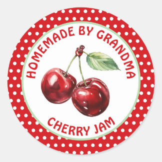 Personlig av handgjorda Cherry Preserve Runt Klistermärke