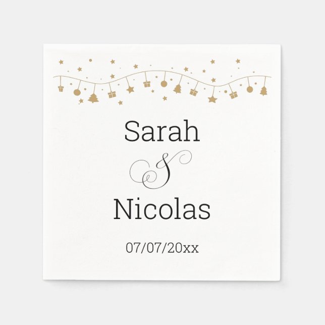 personlig av havskräfta från bröllop pappersservett (Framsidan)